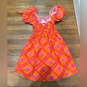 SHOW ME YOUR MUMU Barbie Vibrant Orange and Pink Floral Dress